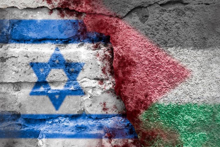 Bandeiras de Israel e Palestina