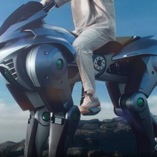 Imagem de Kawasaki mostra conceito de robô quadrúpede que pode ser montado por humanos
