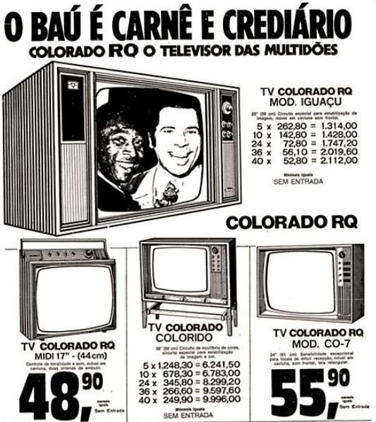 Um anúncio em revista da Colorado com Pelé e Silvio Santos