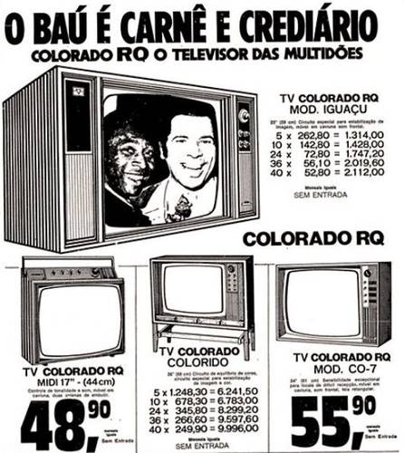 Um anúncio em revista da Colorado com Pelé e Silvio Santos
