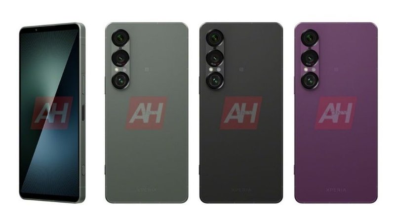 quatro celulares lado a lado modelo xperia 1 vii