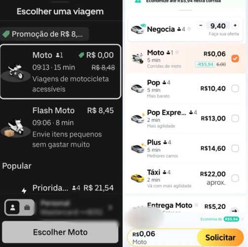 Proibidas, Uber e 99 Moto operam normalmente em SP