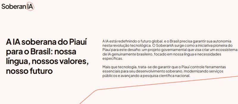 SoberanIA: conheça a IA desenvolvida 100% em português pelo governo do Piauí SoberanIA: conheça a IA desenvolvida 100% em português pelo governo do Piauí