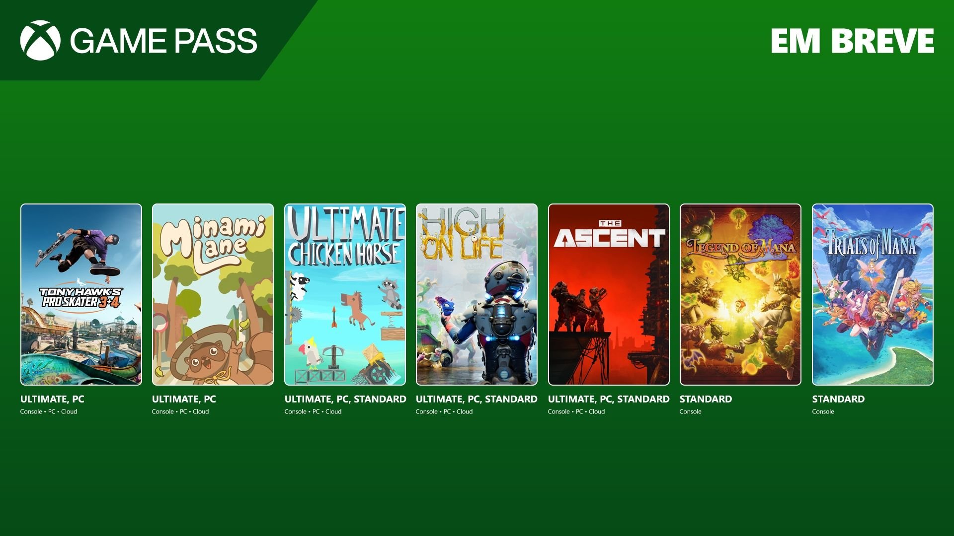Xbox Game Pass de julho terá Tony Hawk's Pro Skater 3+4 e mais jogos de peso! Confira a lista completa O catálogo do Xbox Game Pass continua recebdno grandes novidades, e ficará ainda maior neste início de julho. A Microsoft revelou, nesta terça-feira (1), mais uma leva com sete jogos que chegarão ao serviço de assinatura da casa este mês, que também inclui o tão aguardado Tony Hawk’s Pro Skater 3+4. Xbox Game Pass de julho terá Tony Hawk's Pro Skater 3+4 e mais jogos de peso! Confira a lista completa