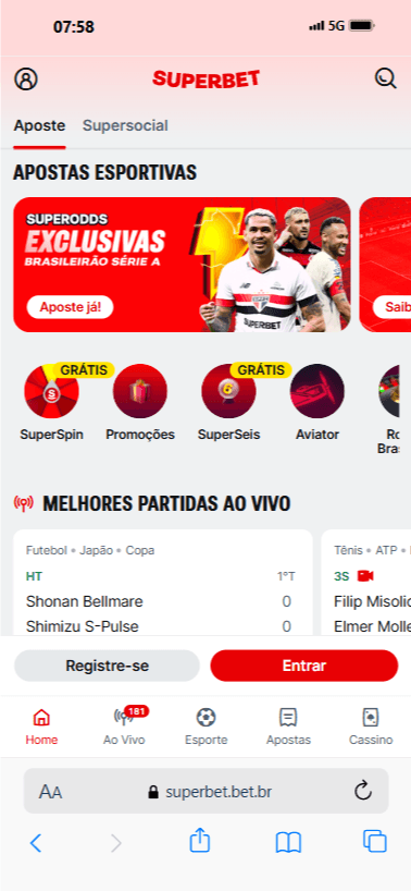 Superbet acesso mobile