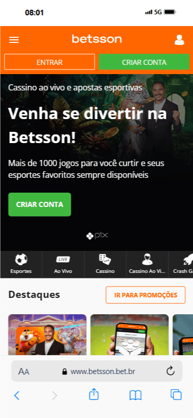 betsson acesso mobile