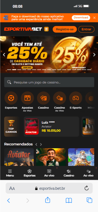 esportiva bet acesso mobile
