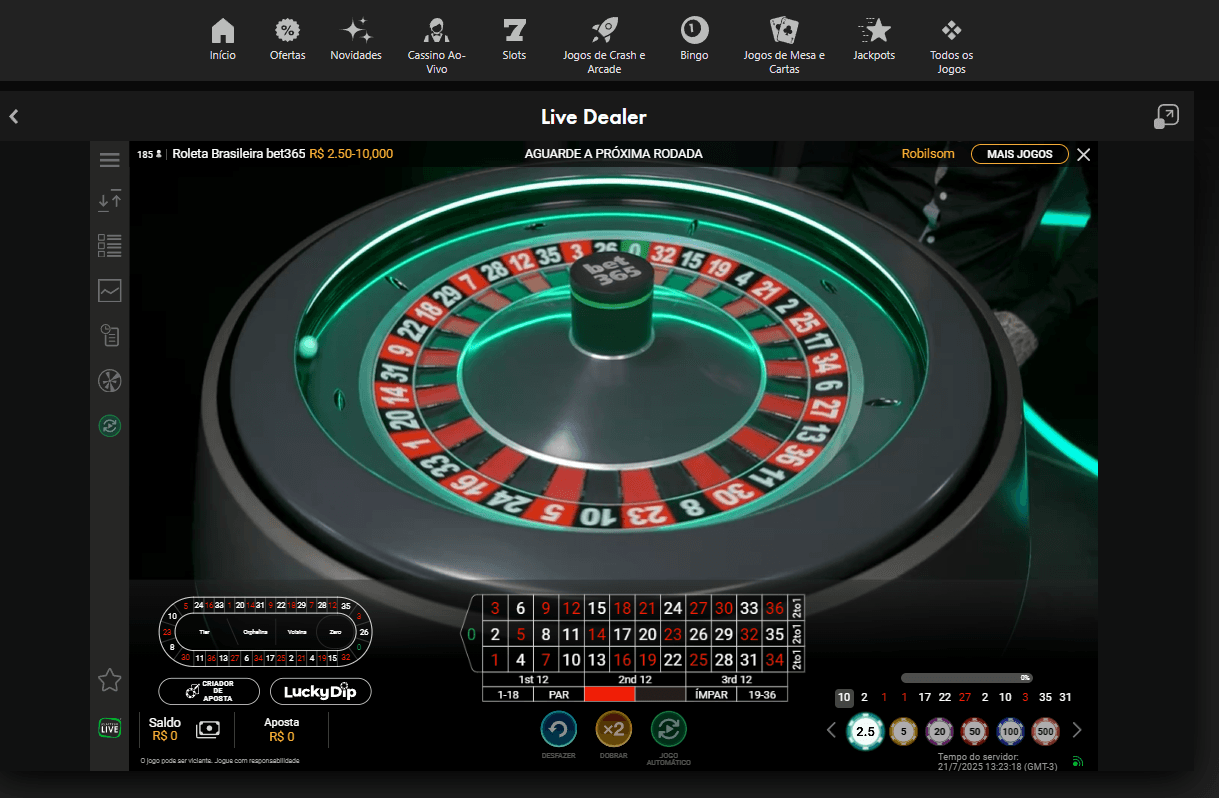 Cassino ao vivo bet365