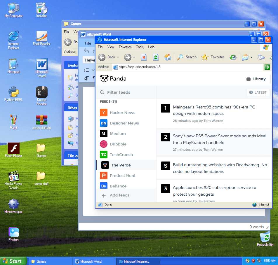 Usuário cria 'emulador' do Windows XP rodável em qualquer navegador; acesse Se você teve um computador no início dos anos 2000, provavelmente conheceu o Windows XP — e talvez ele ainda guarde um lugar especial no seu coração. Esse é o caso de um usuário do Reddit que, em honra à própria nostalgia, desenvolveu um projeto que deu vida ao clássico sistema operacional dentro do navegador — e você também pode usá-lo. Usuário cria 'emulador' do Windows XP rodável em qualquer navegador; acesse