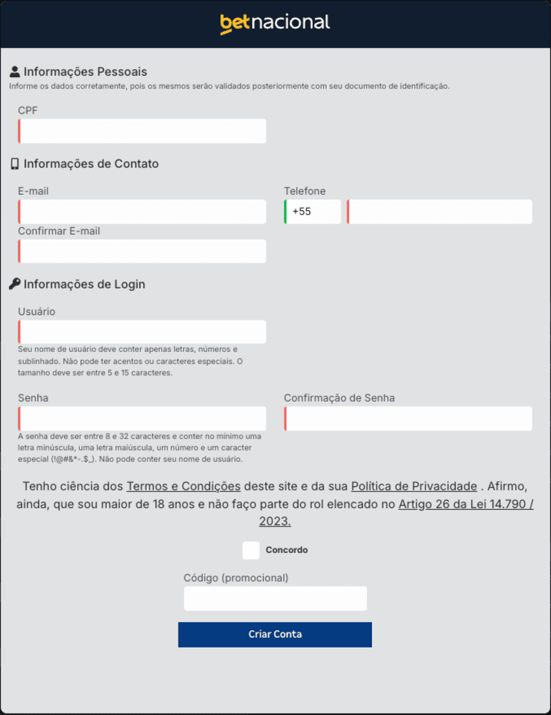 Betnacional Cadastro: Como Abrir Conta O cadastro na Betnacional é um dos mais simples do mercado nacional, pensado para quem quer começar a apostar com agilidade e segurança. betnacional cadastro.png