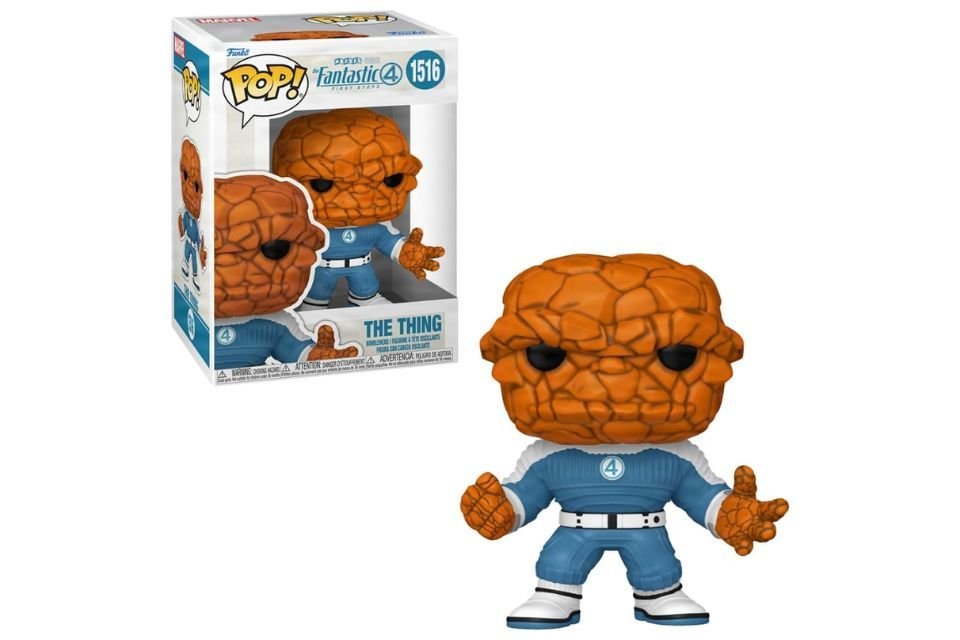 Quarteto Fantástico: Primeiros Passos tem linha de Funkos Pop! já disponível na Amazon; confira O novo filme Quarteto Fantástico: Primeiros Passos chegou aos cinemas em 24 de julho e marca o início da aguardada Fase 6 do Universo Cinematográfico Marvel. Com ambientação retrofuturista e situado na Terra 828, a produção apresenta a Primeira Família da Marvel em um formato inédito, misturando ficção científica e nostalgia em uma trama independente, com foco em personagens bem definidos e uma história autocontida. funko-pop-o-coisa-quarteto-fantastico.jpg