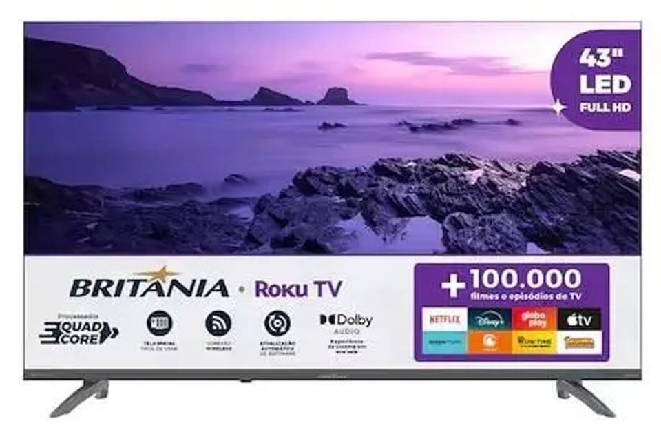 Smart TVs de 43 polegadas em oferta no Magalu; confira modelos AOC, Philco e mais As smart TVs são aparelhos praticamente essenciais de se ter em casa por unirem o melhor de dois mundos: enquanto funcionam como uma TV tradicional, também podem se conectar à internet para acessar conteúdo online em apps de streaming, por exemplo. Desta forma, elas deixam qualquer ambiente mais completo e pronto pra maratonas, músicas ou aquele filme especial. Smart-TV-Britania-Full-HD-Roku-960x640.jpg
