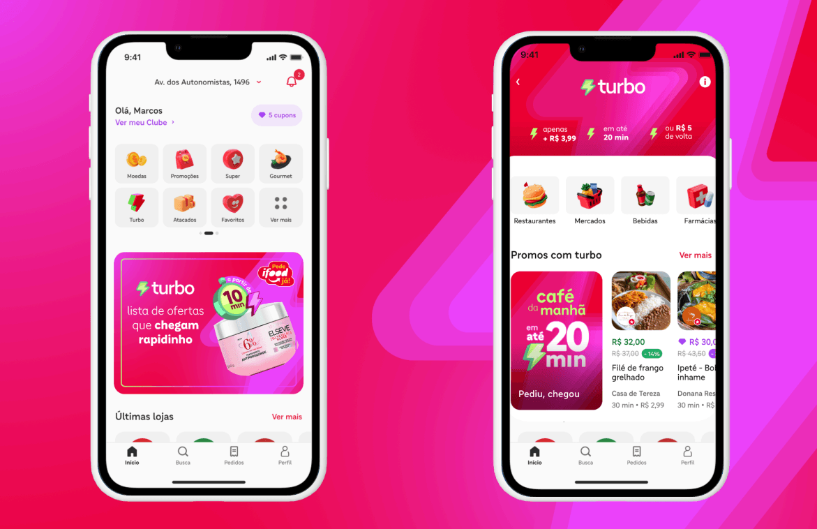 iFood lança Turbo iFood com entregas a partir de 10 minutos em São Paulo O iFood anunciou nesta quarta-feira (6) duas novas iniciativas para ampliar seu portfólio de serviços: o Turbo iFood, modalidade de entregas ultrarrápidas, e o Hits iFood, categoria com os produtos de melhor custo-benefício da plataforma. As novidades foram apresentadas durante o iFood Move, evento promovido pela empresa. iFood lança Turbo iFood com entregas a partir de 10 minutos em São Paulo