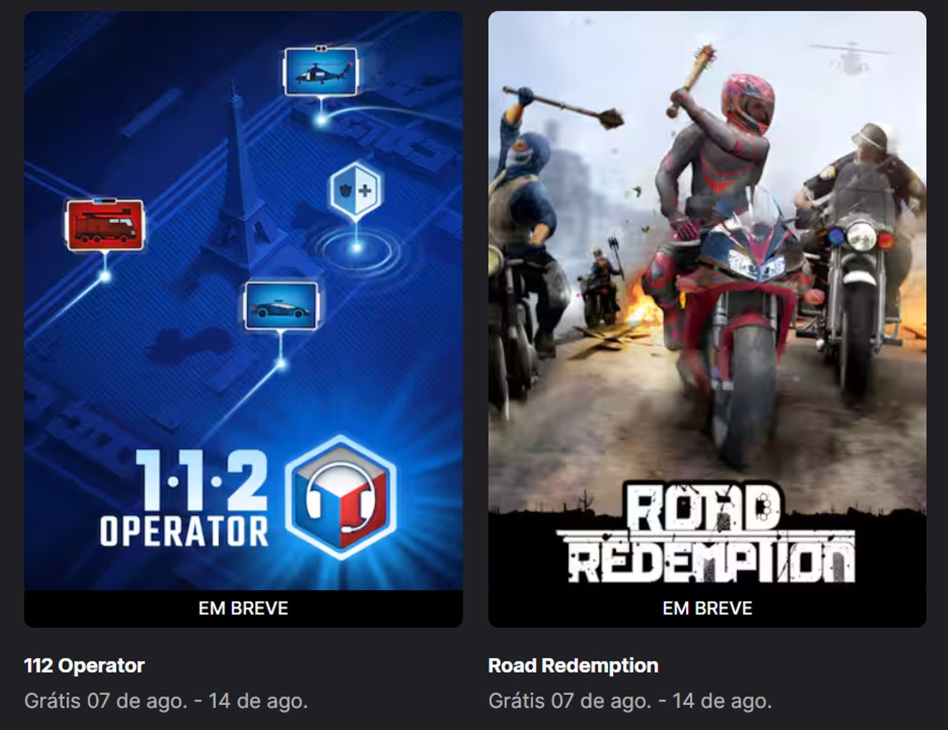 Epic Games libera dois jogos grátis da semana nesta quinta (07) Procurando algo interessante para jogar neste fim de semana? A Epic Games Store já liberou os jogos gratuitos da vez — e as novidades são ideais para quem curte experiências de simulador e jogos de ação sobre duas rodas. Epic Games libera dois jogos grátis da semana nesta quinta (07)