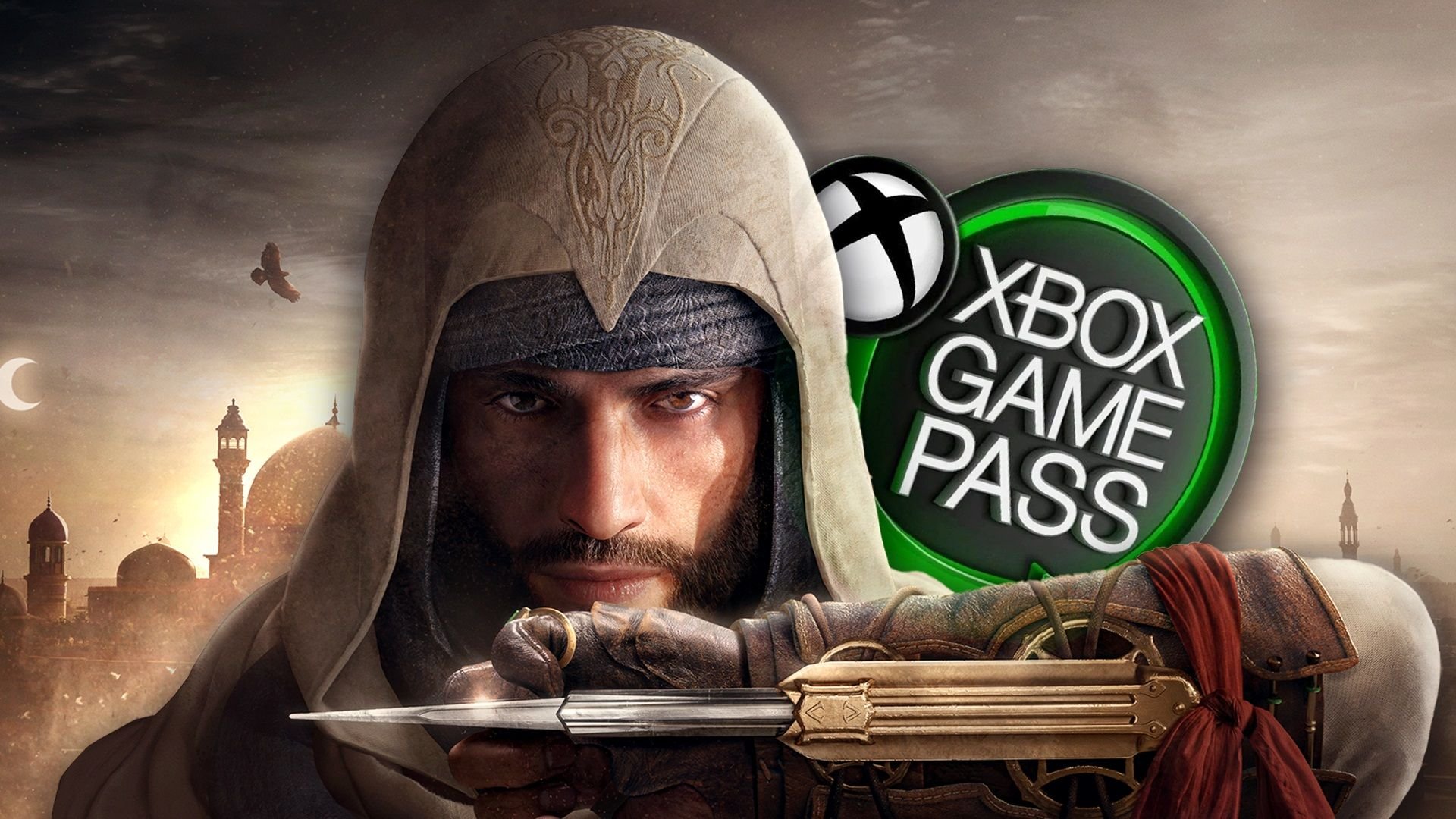 Imagem promocional de um jogo do Xbox Game Pass, com a logo do serviço