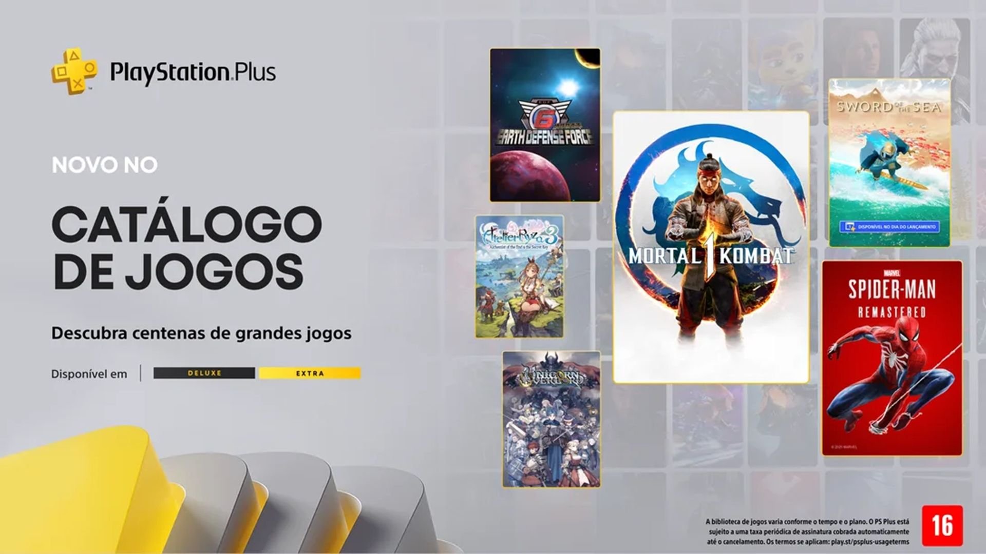 PS Plus Extra e Deluxe perdem 13 jogos de peso Os três níveis de assinatura do PlayStation Plus recebem mensalmente uma lista de jogos de PlayStation 4 e PlayStation 5 para os assinantes aproveitarem. Porém, nem tudo são flores e às vezes alguns games também deixam o catálogo por conta da natureza rotativa do serviço. PS Plus Extra e Deluxe perdem 13 jogos de peso