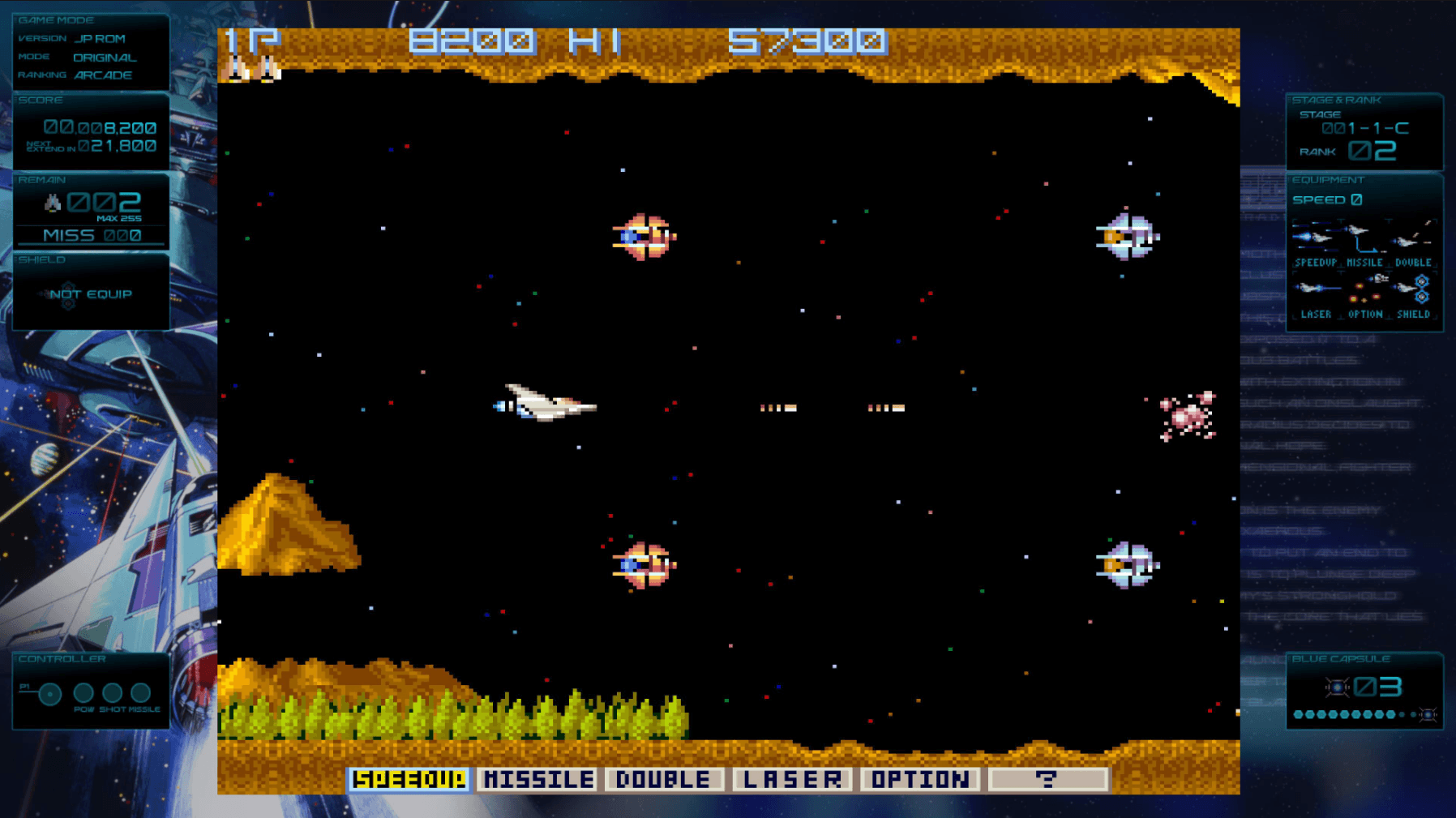 Review: Gradius Origins preserva o legado dos jogos de navinha Não é de hoje que a Konami vem tirando o escorpião do bolso para resgatar suas principais franquias dos recantos do passado, num movimento que mais empresas de games deveriam adotar em prol da preservação. O histórico da empresa japonesa é favorável, tendo em seu portfólio recente compilações valiosas e para todos os gostos, de Castlevania até Yu-Gi-Oh! e Suikoden. Review: Gradius Origins preserva o legado dos jogos de navinha