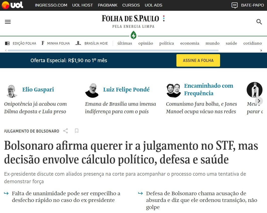 Folha de SP x OpenAI: por que o jornal brasileiro processou a dona do ChatGPT? A Folha de São Paulo, que é um dos veículos de imprensa do Brasil e tem anos de tradição em edição impressa e portal online, abriu um processo contra a OpenAI. A empresa de comunicação acusa a dona do ChatGPT de práticas anticompetitivas de mercado e uso indevido de conteúdos, pedindo a interrupção dos serviços da IA que se aproveitem desse material. site-folha-são-paulo