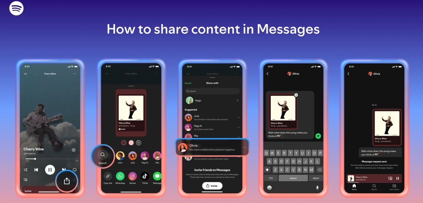 Spotify ganha chat para você recomendar conteúdos e conversar com contatos A plataforma de streaming de áudio Spotify anunciou um novo recurso nesta terça-feira (26). Porém, ele não envolve diretamente o serviço de transmissão de músicas, podcasts e outros formatos: a adição é uma opção de conversa por mensagens privadas entre usuários. spotify-messages-mensagens-dm-chat