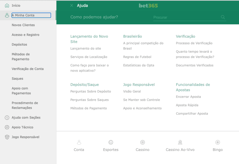 Suporte bet365