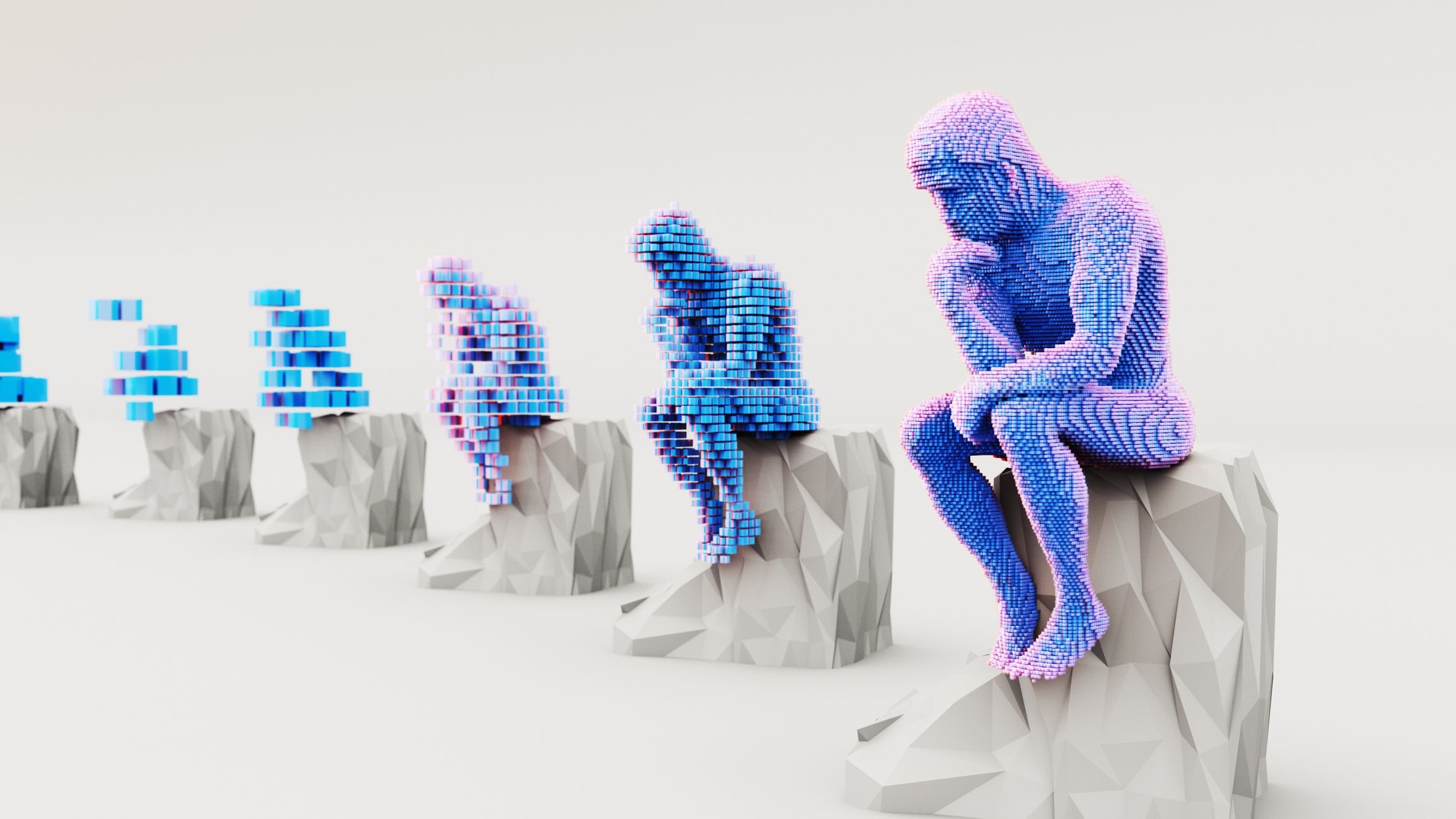 A jornada da inteligência artificial entre o medo humano e a prosperidade social O temor paralisa. Já o progresso exige coragem. Esse impasse expõe uma escolha que parece simples, porém, quase incômoda e inevitável: inflar fantasmas sobre a inteligência artificial ou liderar a próxima onda de prosperidade a partir da tecnologia? estatua-do-homem-pensando-inteligencia-artificial