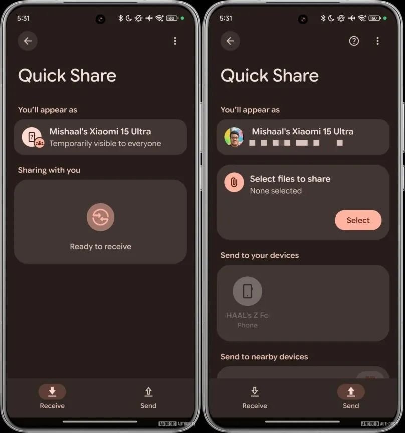 Nova interface do Quick Share do Android é liberada para todos A nova interface do Quick Share está em distribuição para todos os usuários, segundo informações do site Android Authority. A atualização reorganiza as telas do recurso e introduz duas abas principais — “Enviar” e “Receber” — que tornam o processo de compartilhamento de arquivos mais simples e intuitivo. google-quick-share