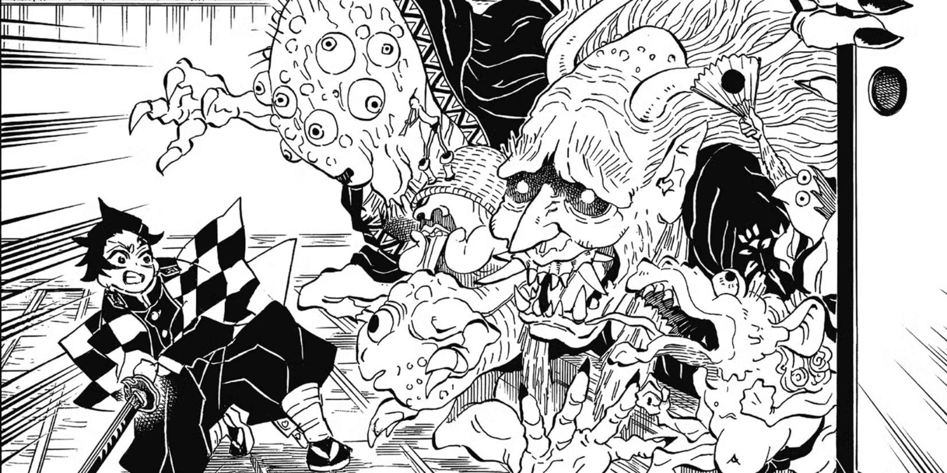 Todos os demônios que aparecerão no arco Demon Slayer: Castelo Infinito Falta menos de uma semana para a estreia de Demon Slayer: Castelo Infinito, o primeiro filme da trilogia que adaptará o arco final de Kimetsu no Yaiba. O longa chega aos cinemas brasileiros no dia 11 de setembro e já é esperado como um grande destaque de bilheteria, repetindo o sucesso que conquistou em outros países. demon-slayer-infinity-castle-arc-demon-grunts.png