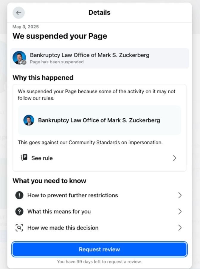 Mark Zuckerberg processa Mark Zuckerberg e o motivo vai te surpreender Em uma daquelas histórias difíceis de acreditar, Mark Zuckerberg resolveu processar Mark Zuckerberg. Não, essa não é uma daquelas histórias mirabolantes de CEOs, mas sim de uma grande coincidência, já que existe realmente alguém chamado Mark Zuckerberg que entrou com uma ação contra o criador do Facebook. mark-zuckerberg-processa-mark-zuckerberg