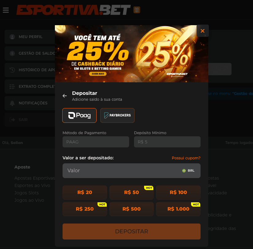 Pix Esportiva Bet Para quem está se perguntando se a Esportiva Bet aceita Pix, a boa notícia é que sim. Com apenas R$ 5,00 você realiza seu Pix Esportiva Bet e já pode começar a apostar sem nenhum problema. Depósito via Pix na Esportiva Bet