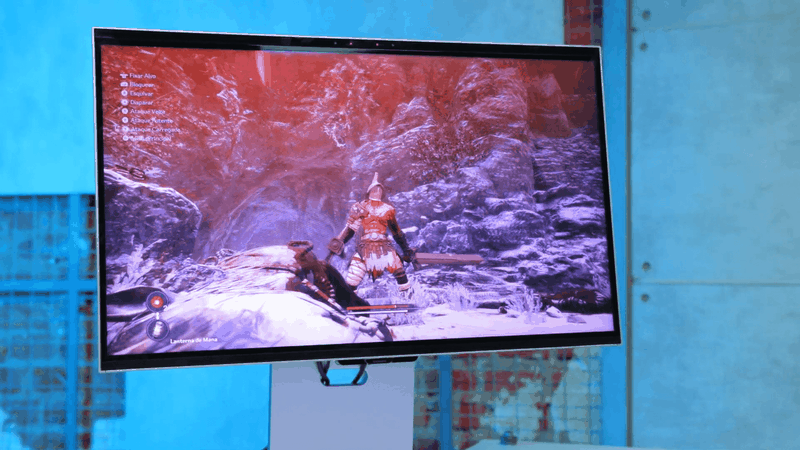 Monitor Samsung Odyssey 3D rodando o jogo The First Berserker: Khazan