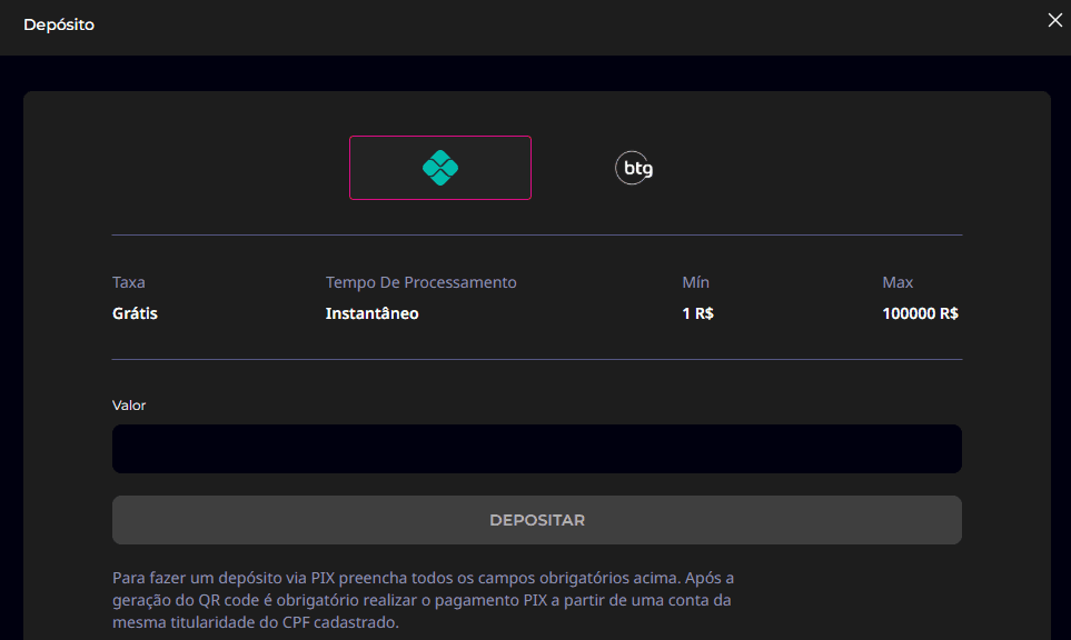 Pix Vbet Na Vbet, usar o Pix Vbet é a forma mais rápida, prática e segura de movimentar seu saldo. Com um depósito mínimo de apenas R$1, você já pode começar a se divertir em apostas e jogos com tranquilidade. depósito vbet