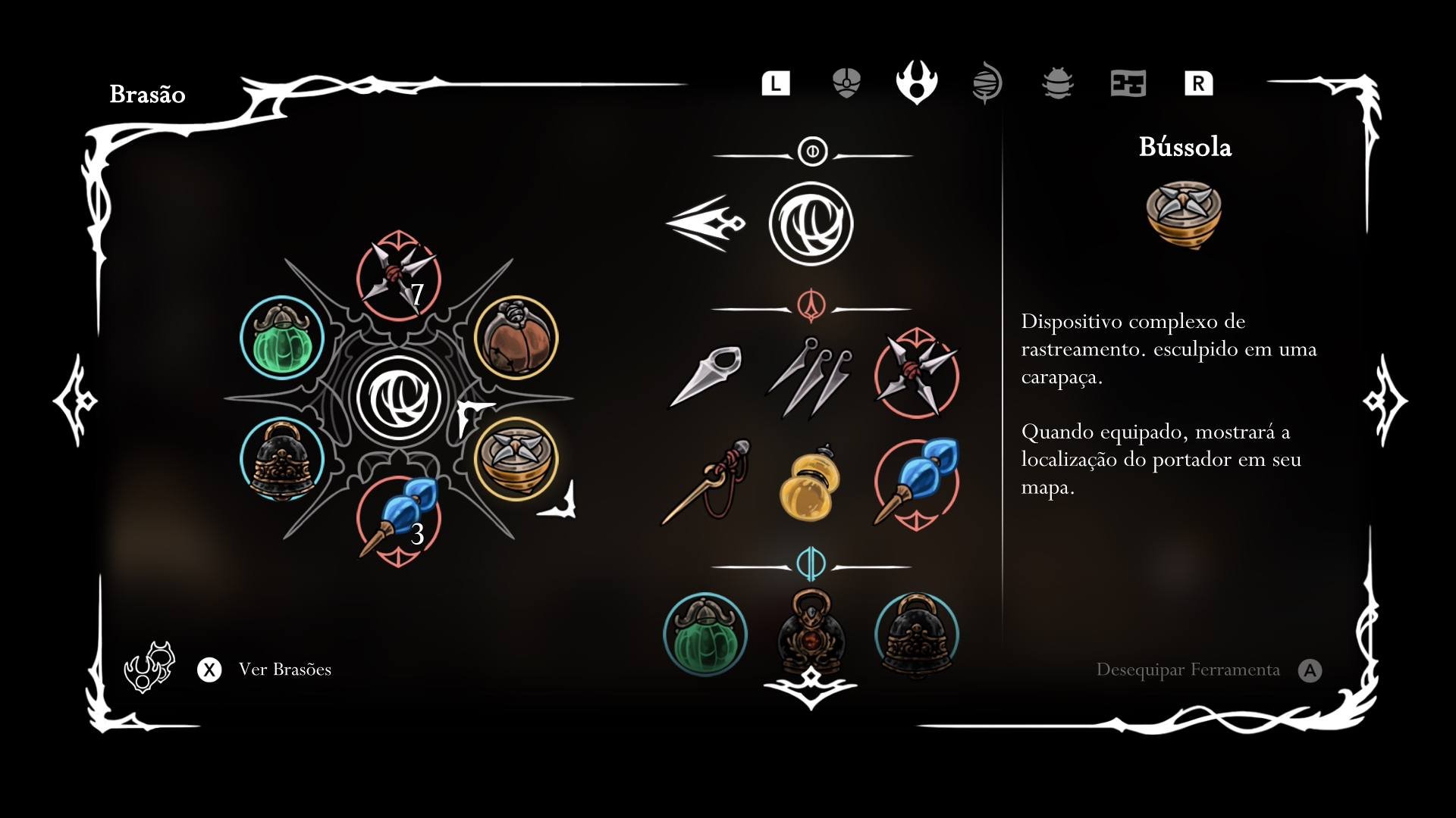 10 dicas para aproveitar ao máximo Hollow Knight: Silksong Hollow Knight: Silksong é um dos jogos mais esperados da década, tanto que deixou as lojas da Steam, Nintendo, PlayStation e Xbox fora do ar ou sem funcionar direito por mais de 3 horas após seu lançamento, tamanho era o número de pessoas querendo adquirir o game ao mesmo tempo. Só que comprar o jogo foi apenas o primeiro desafio, tendo em vista que Silksong é muito difícil que Hollow Knight, seu antecessor. silk bussola.jpg
