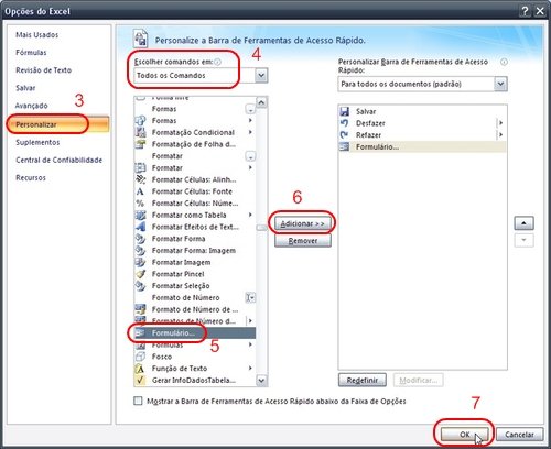 Personalize seu Excel incluindo atalhos no menu principal.