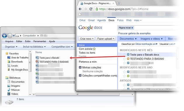 Sincronizando o Google Docs com o computador.