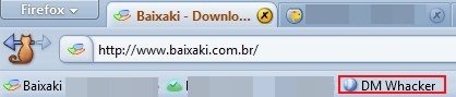 Aplicativo na barra de favoritos do Firefox