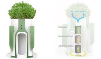 Urinol ecologicamente correto filtra a urina para regar plantas