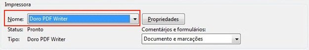 Escolhendo o Doro PDF Writer