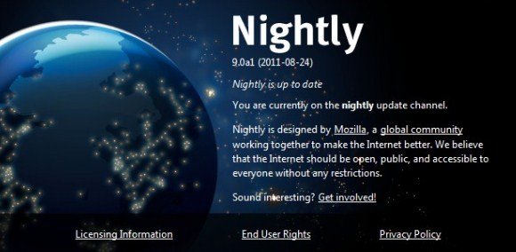 Versão Nightly do Firefox