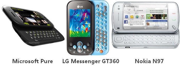 Comparação com o LG Messenger GT360 e o Nokia N97.