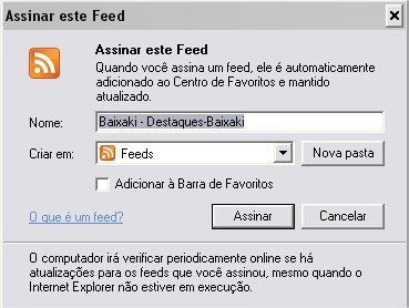 Confirme a assinatura do RSS Feed!