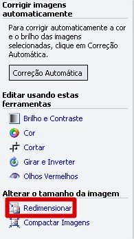 Escolha a opção para redimensionar suas imagens!
