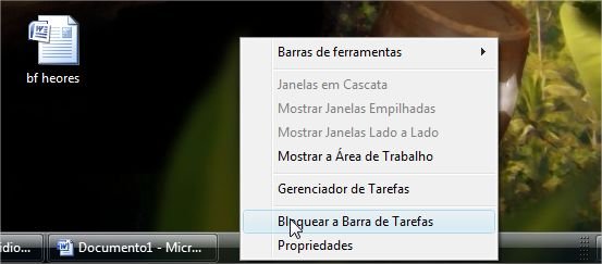 bloquear barra de tarefas