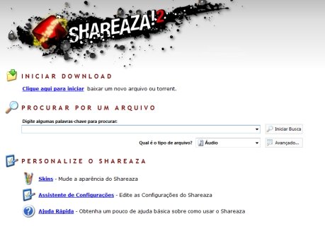 A busca do Shareaza é diferente, centralizada.