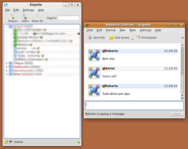 Janela de conversação do Kopete