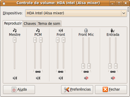 Controle de Volume do Ubuntu
