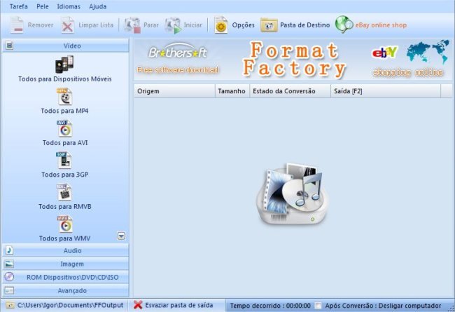 Interface do FormatFactory