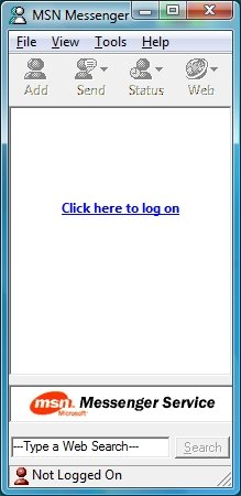 A primeira interface do MSN Messenger Service!