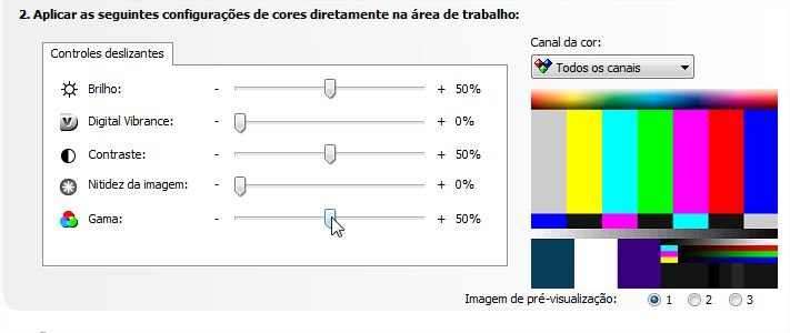 Ajustes de GAMA em uma nVidia