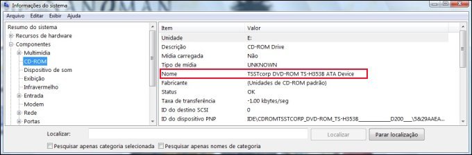 Localizando o drive pelas informações do Sistema